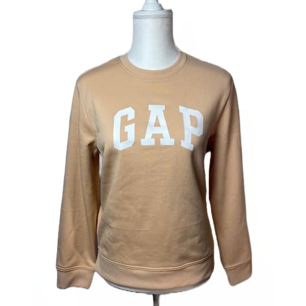 NWOT $50 GAP Woman M Vintage Vibe Arch LOGO Soft Pullover Crew Sweatshirt Top